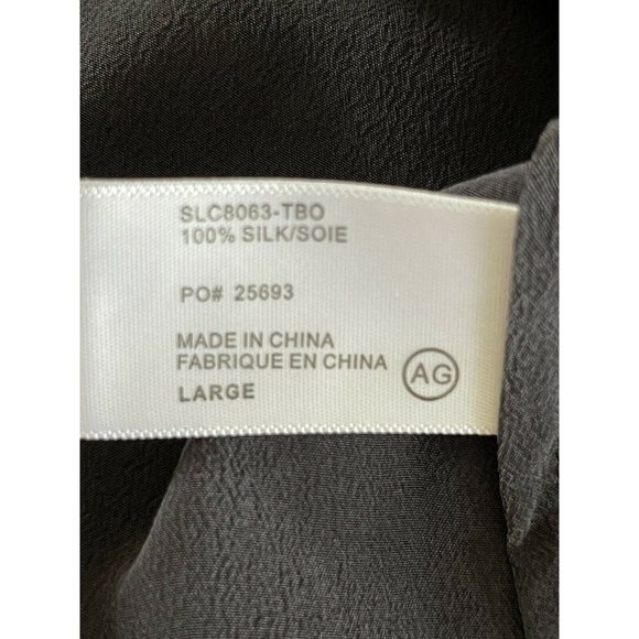 AG Adriano Goldschmeid 100% Silk Short Sleeve Colorblock Dress Gray White L RARE - Picture 7 of 8